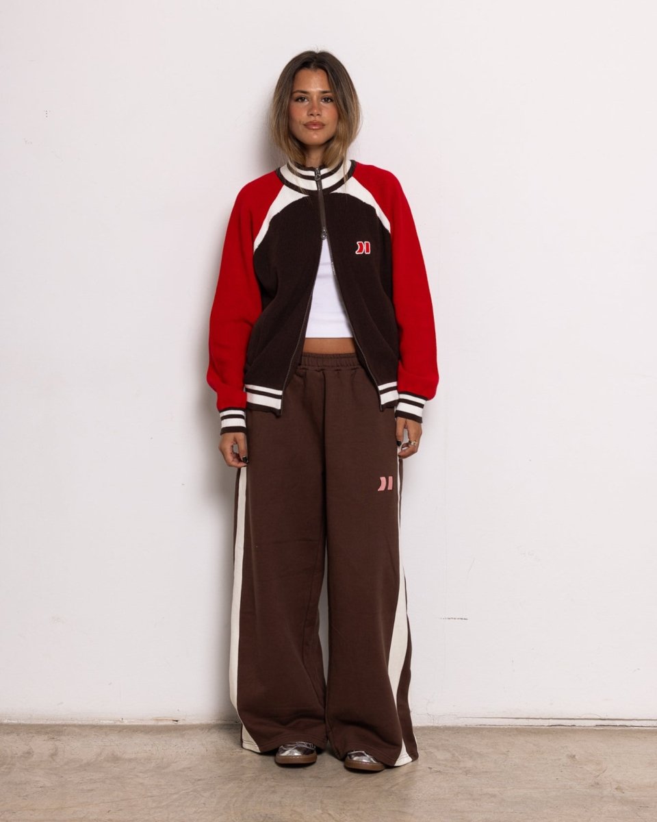 Brown Knit Zipper