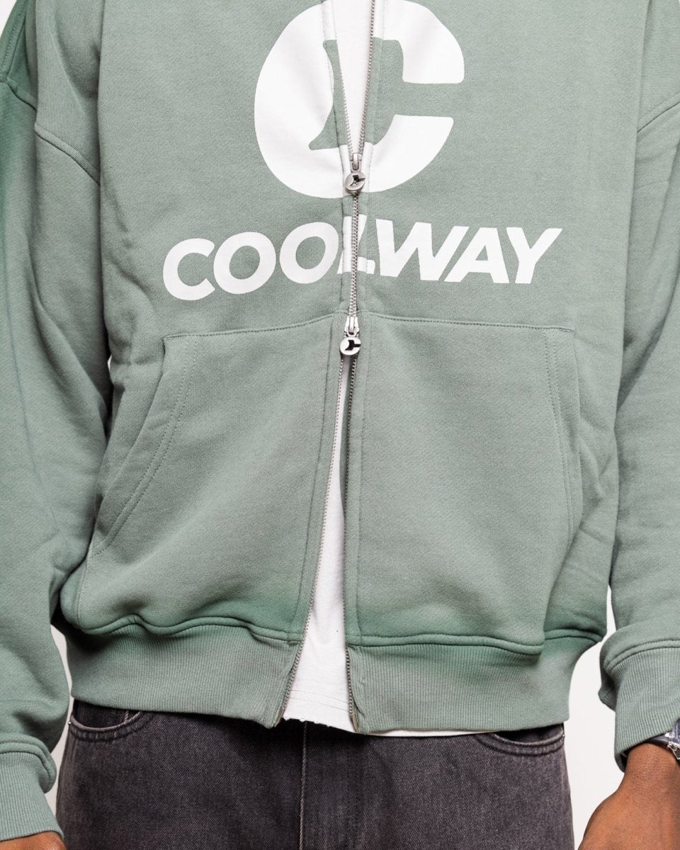 Break Green Zipped Hoodie
