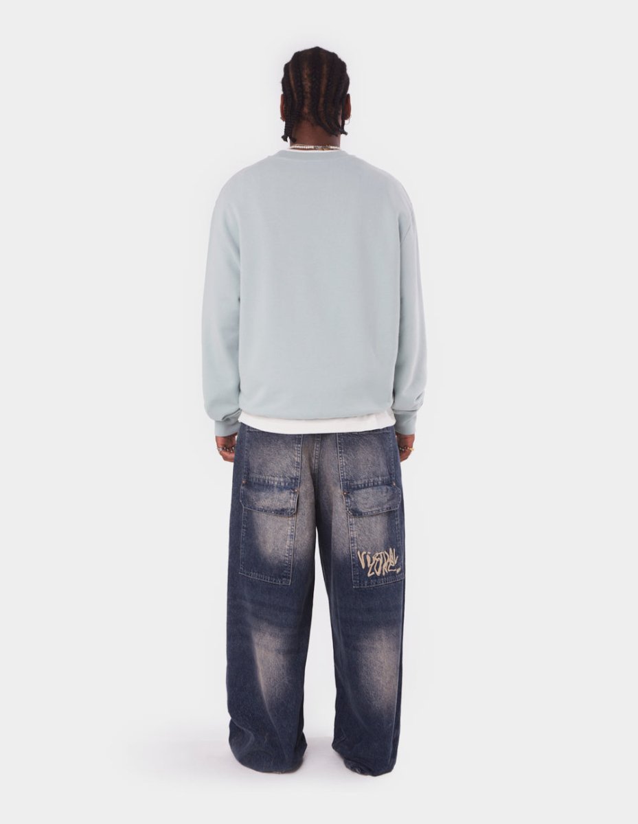 Embossed Sky Blue Crewnceck