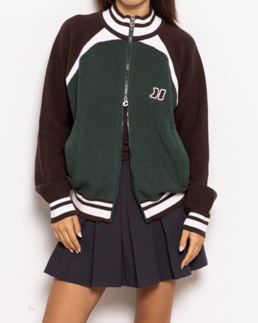 Basil Green Knit Zipper