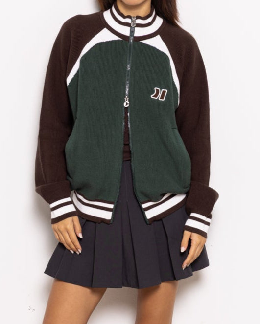 Basil Green Knit Zipper