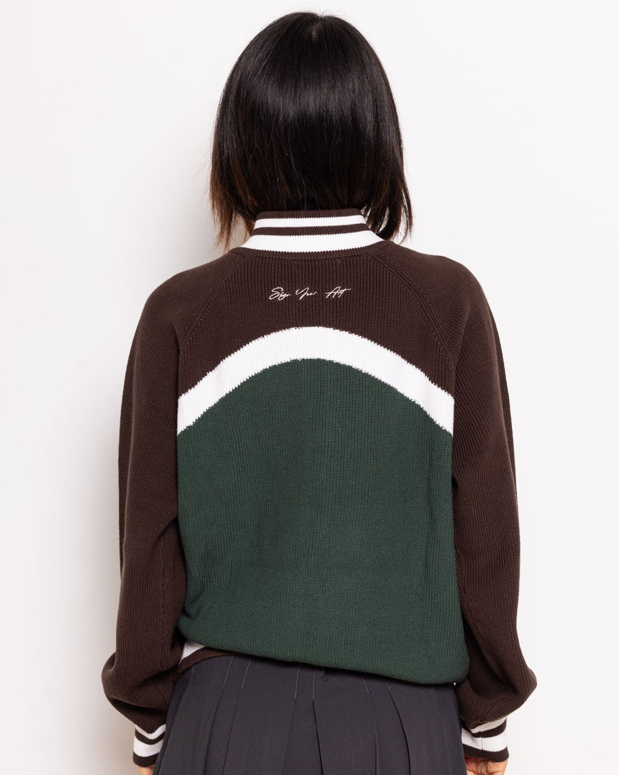 Basil Green Knit Zipper