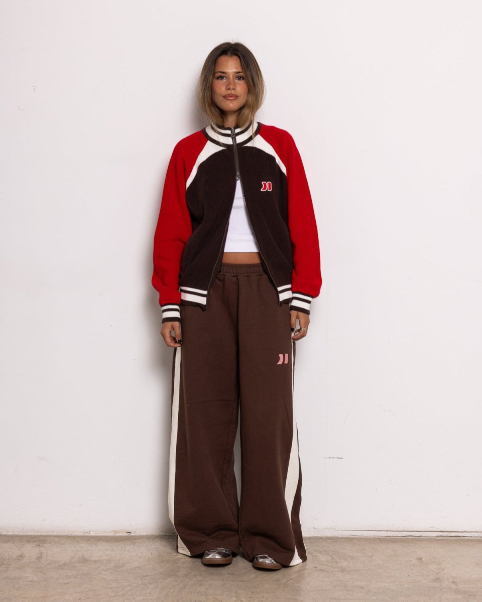 Brown Knit Zipper