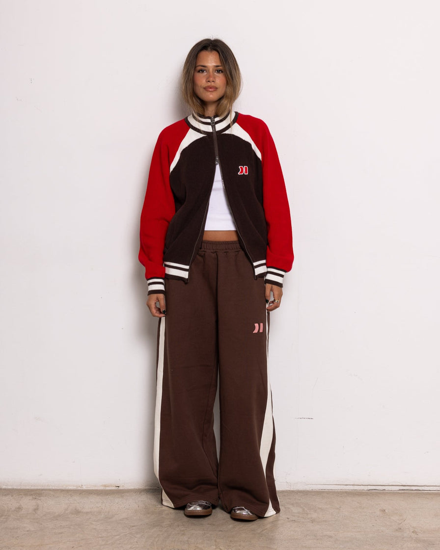 Brown Knit Zipper
