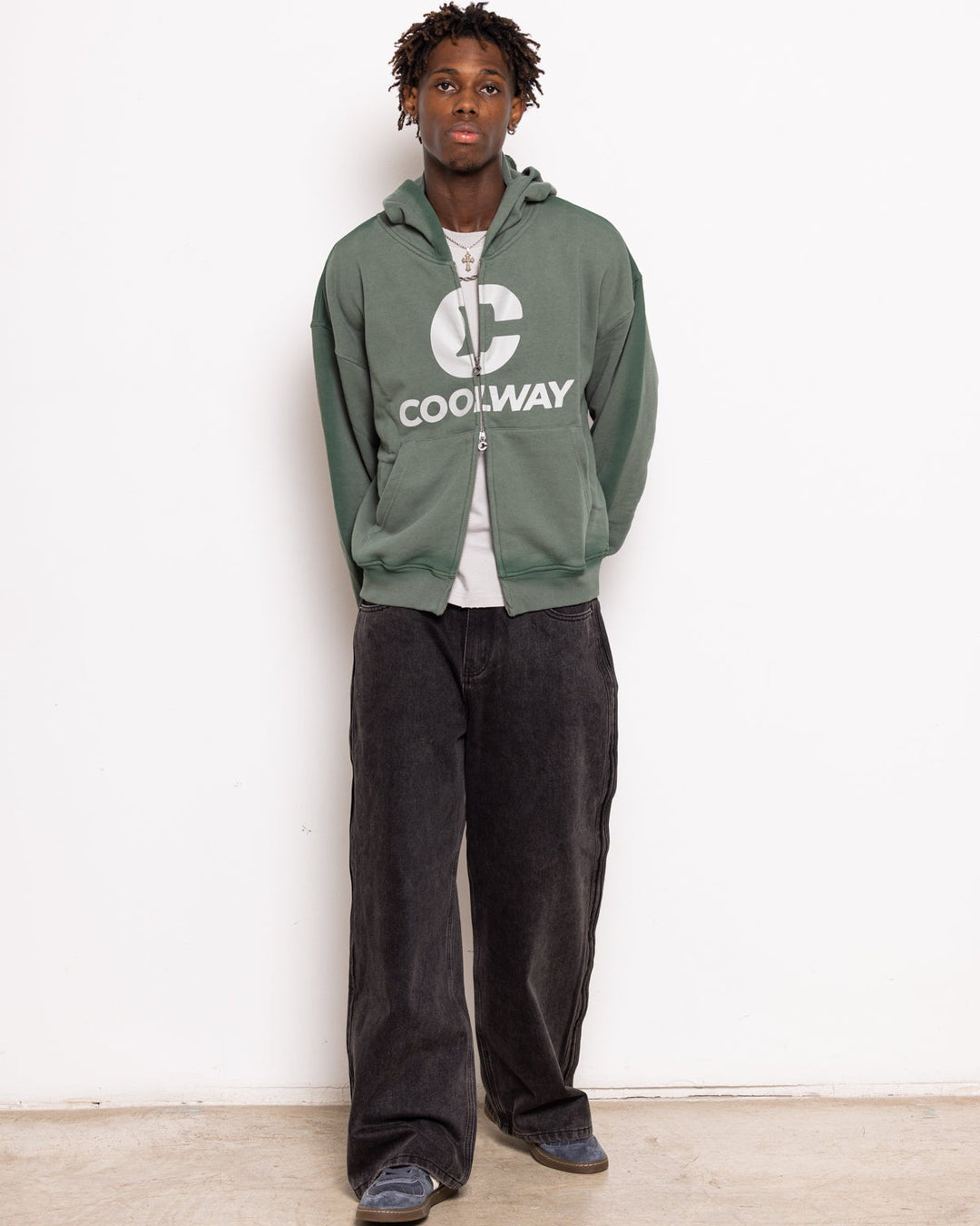 Break Green Zipped Hoodie