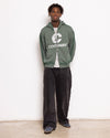 Break Green Zipped Hoodie