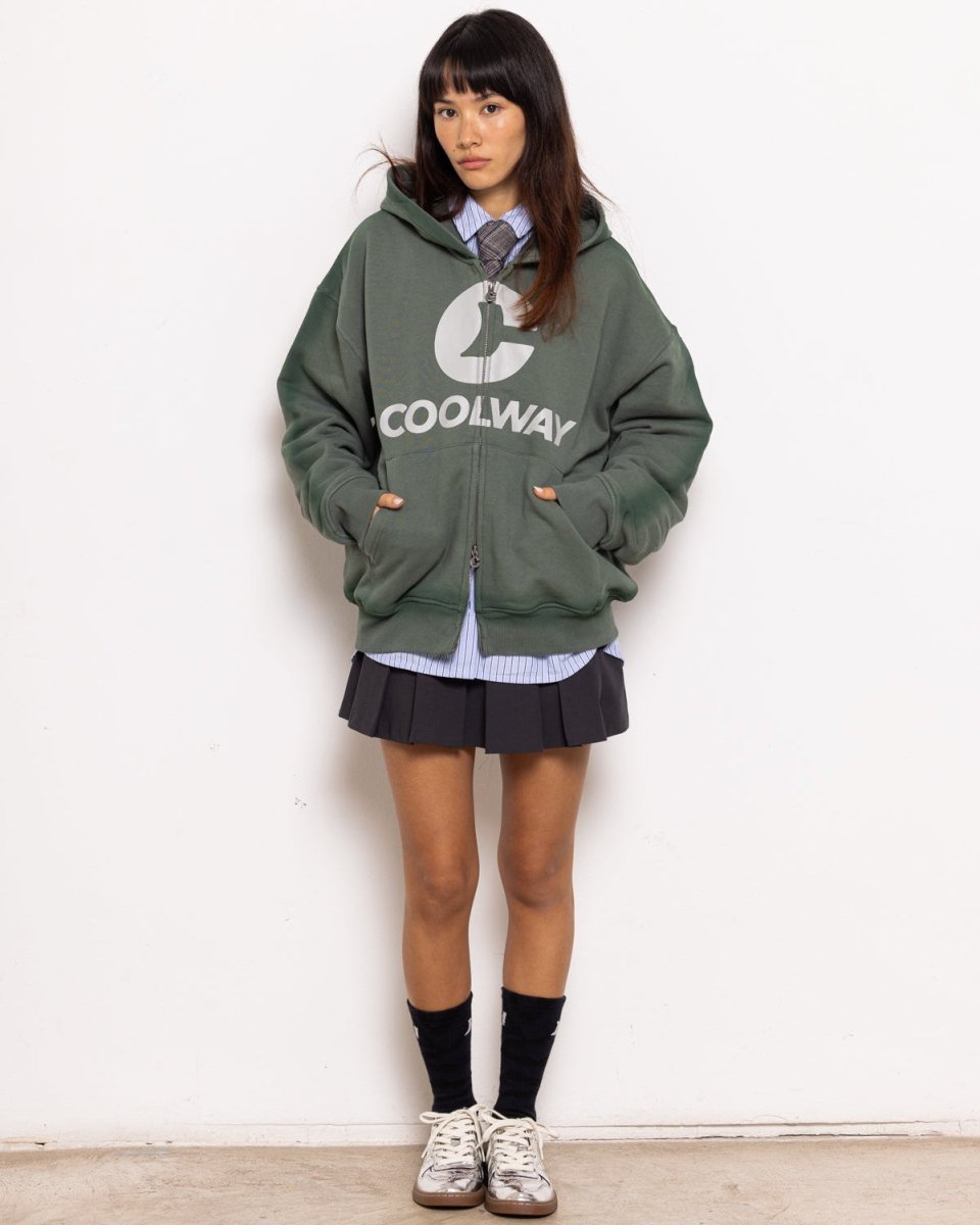 Break Green Zipped Hoodie