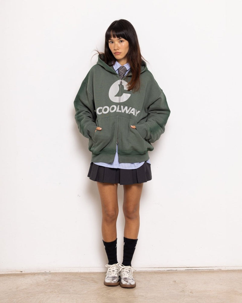 Break Green Zipped Hoodie