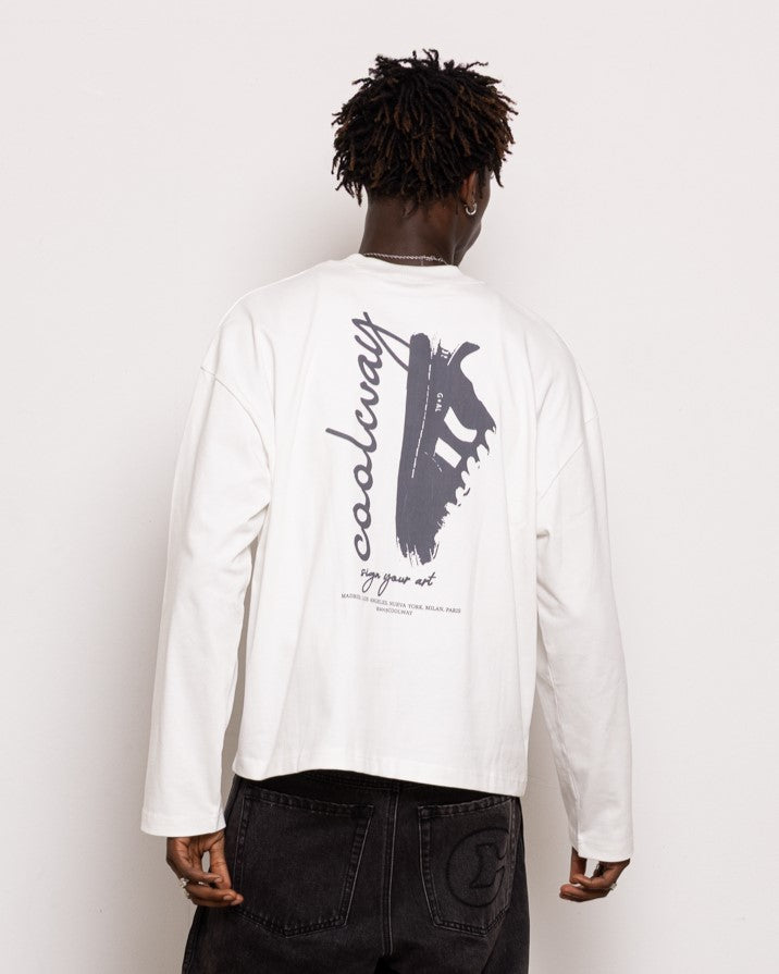 Frame white long sleeve | Coolway Sneakers Brand