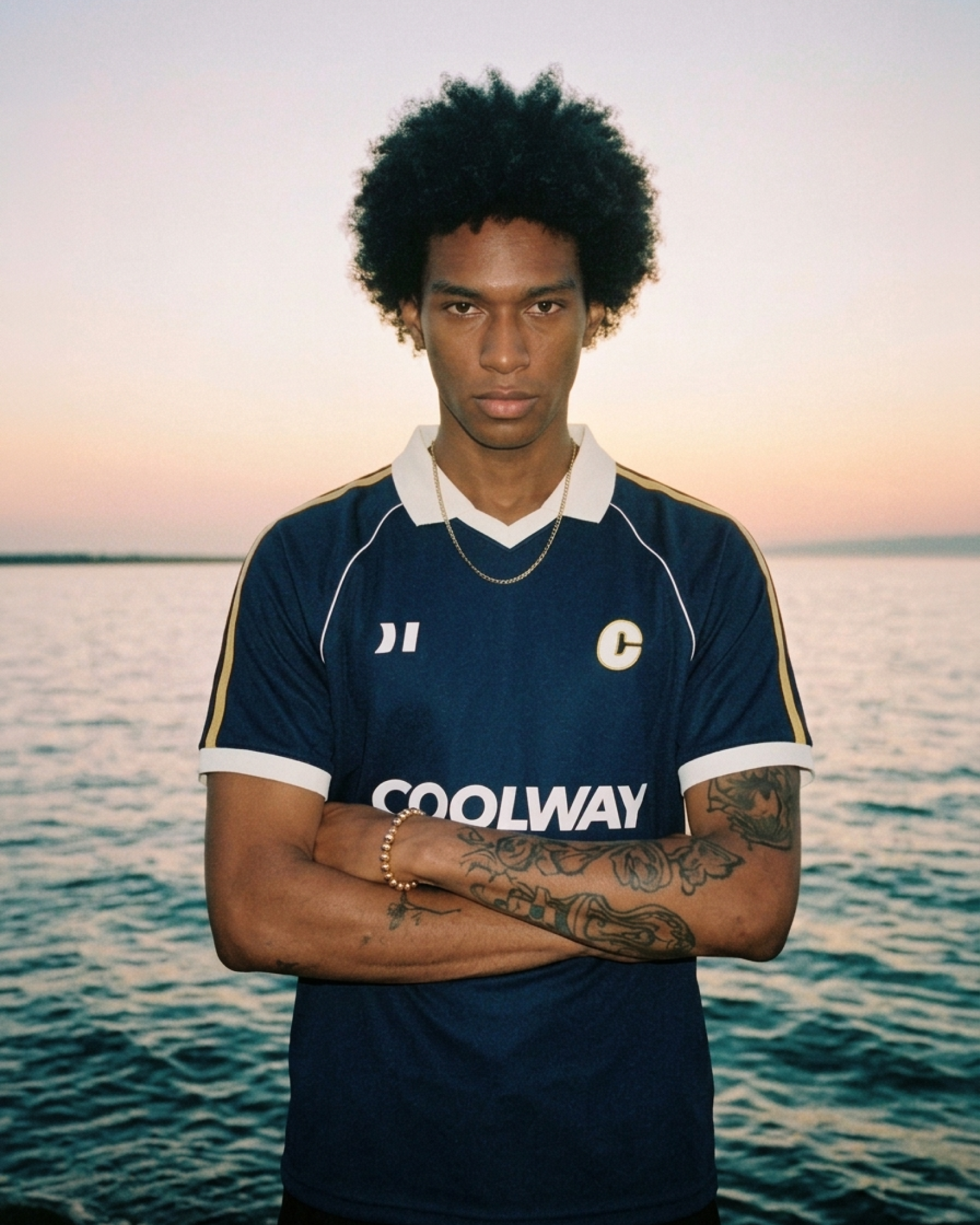 Navy Ink Football Tee