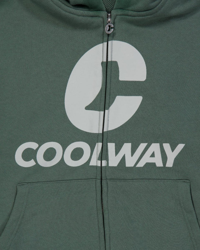 Break Green Zipped Hoodie