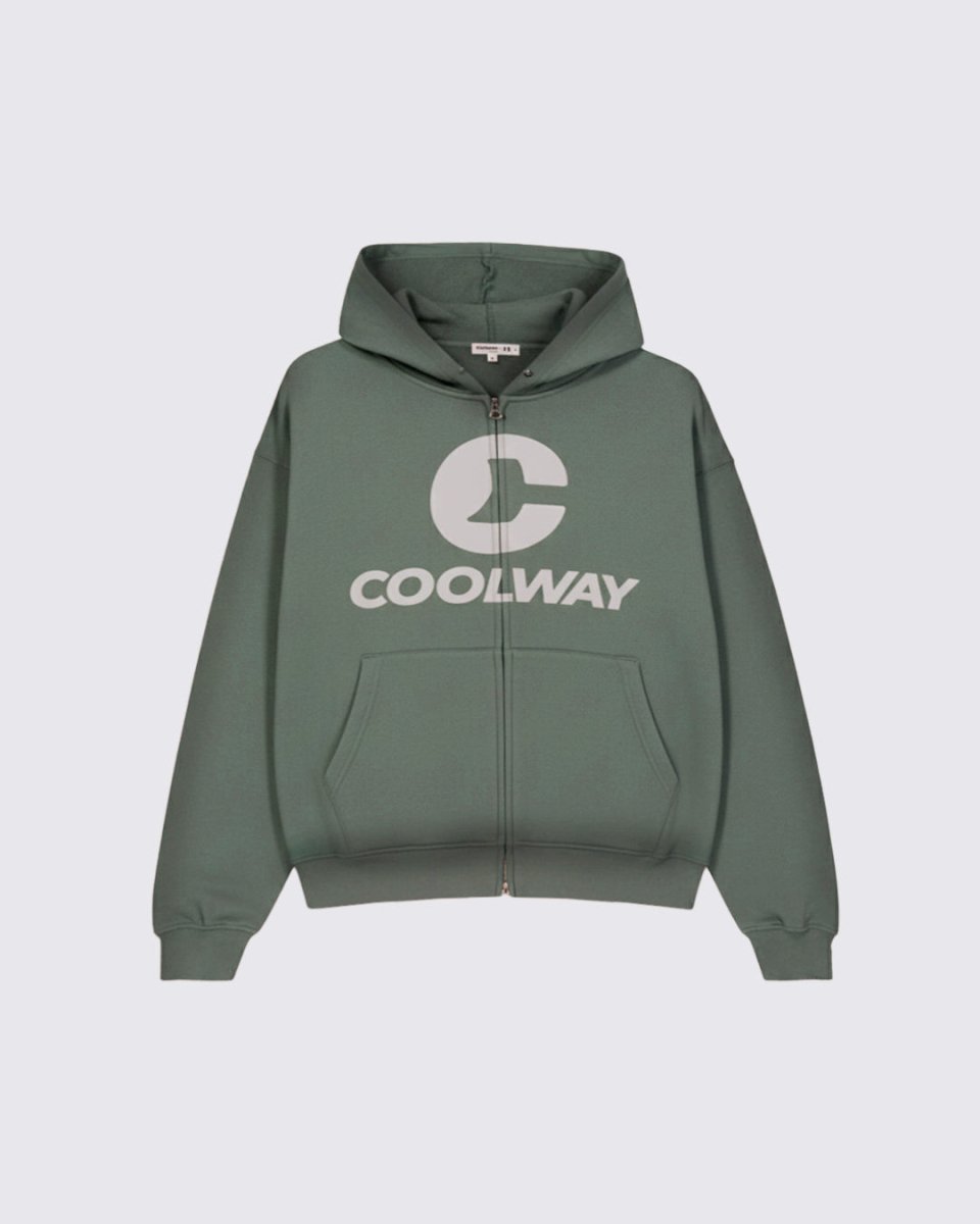 Break Green Zipped Hoodie