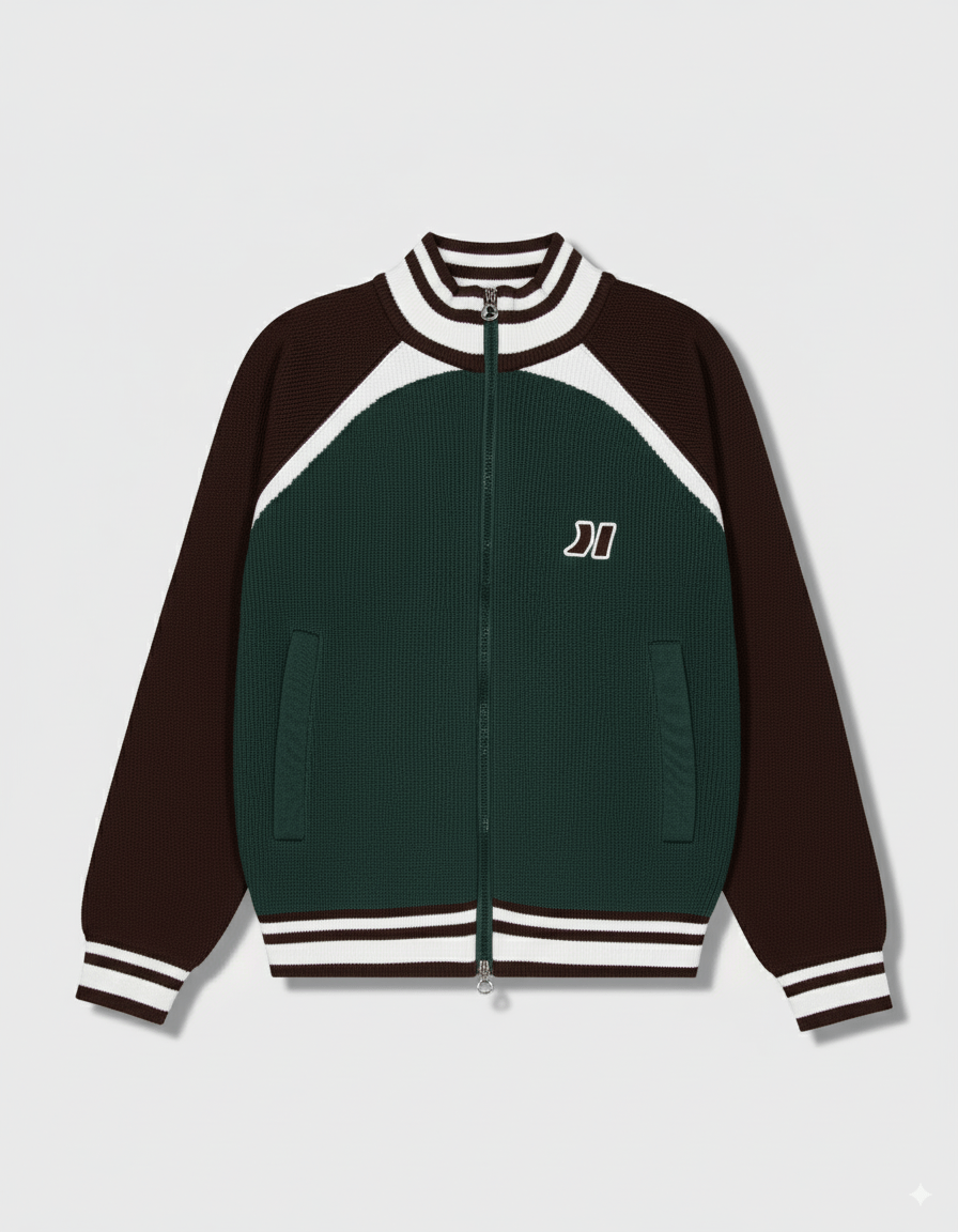 Basil Green Knit Zipper