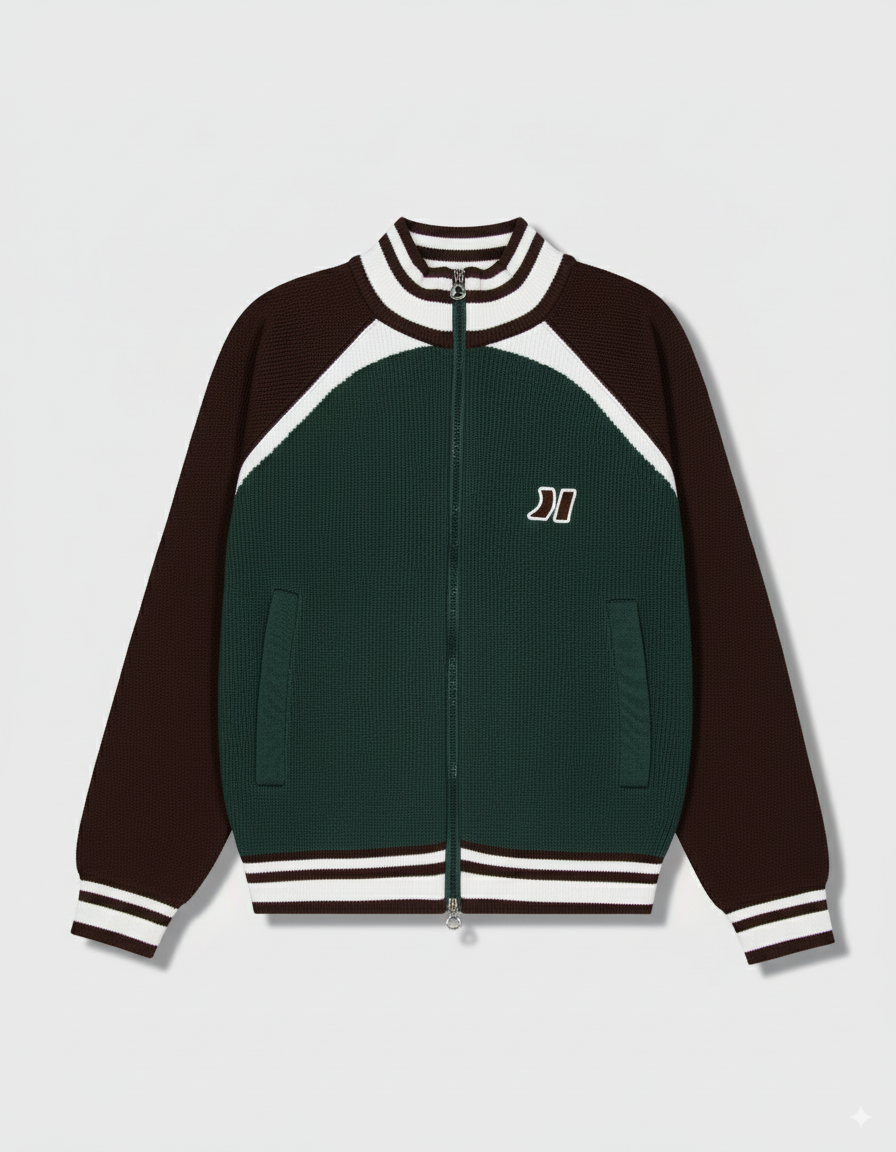 Basil Green Knit Zipper