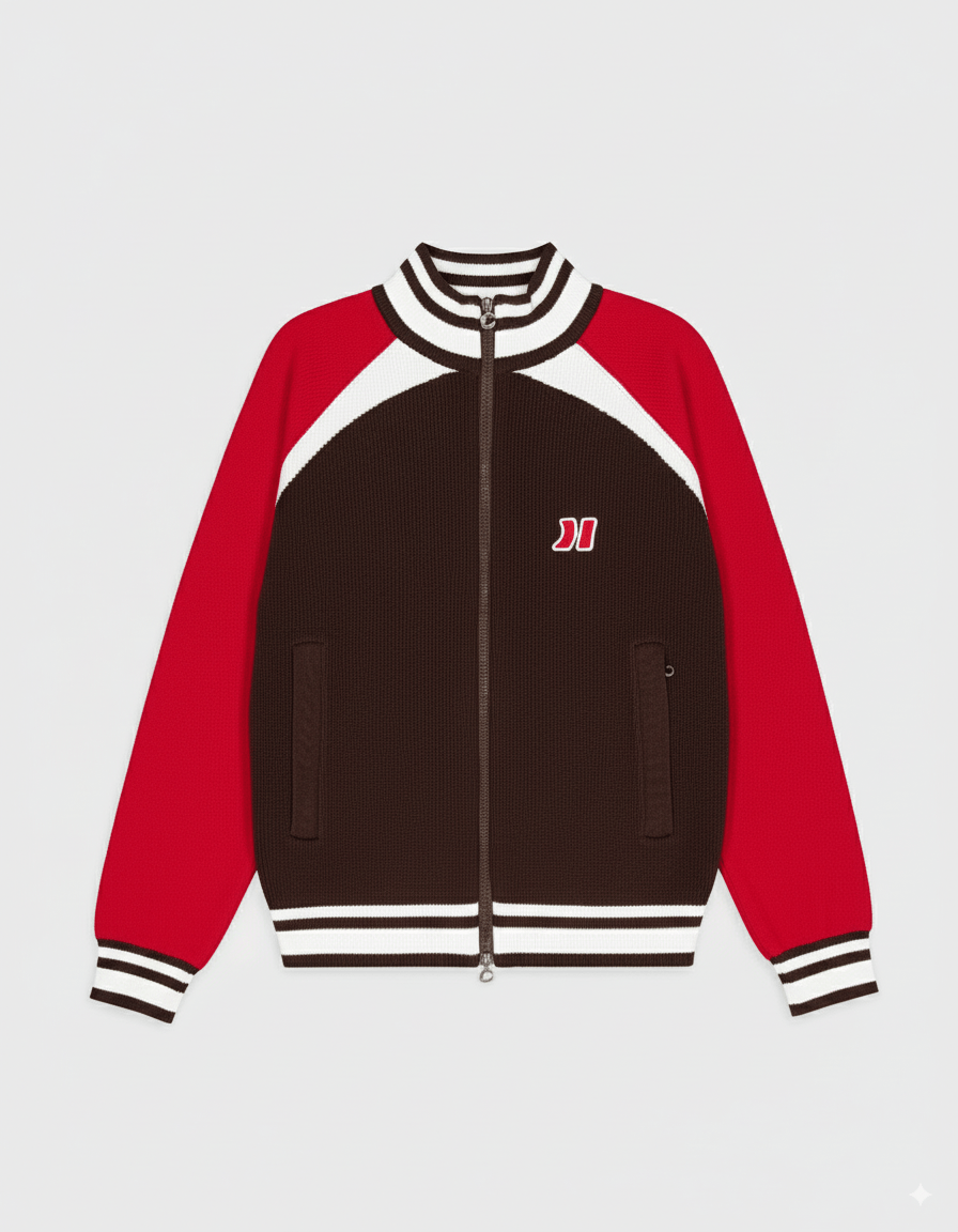 Brown Knit Zipper