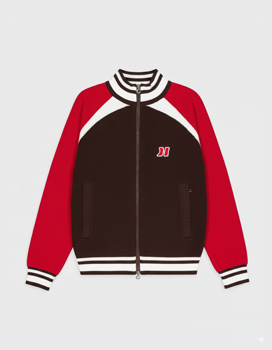 Brown Knit Zipper