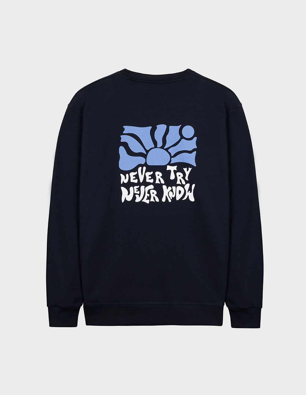 NEVER HOOD NAVY SWEAT-SHIRT