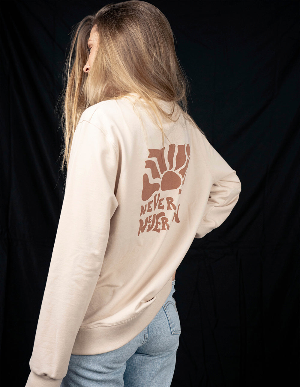 NEVER HOOD BEIGE SWEAT-SHIRT